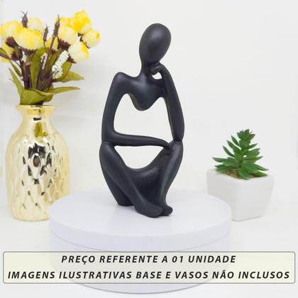 Imagem de Estátua Decorativa Figura Pensador Enfeite Mesa Sala Rack