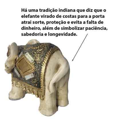 Imagem de Estátua Elefante Decor Manto Duplo Pedraria 14Cm 75743