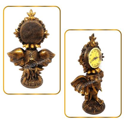 Imagem de Estátua Elefante Indiano Em Resina Com Relógio Ideal Para Presentear Z011