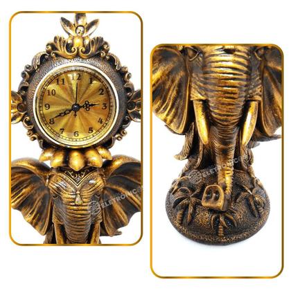 Imagem de Estátua Elefante Indiano Em Resina Com Relógio Ideal Para Presentear Z011