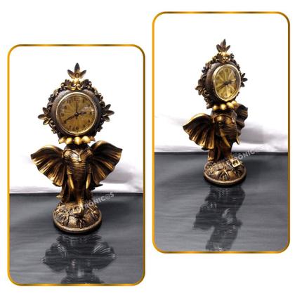 Imagem de Estátua Elefante Indiano Em Resina Com Relógio Ideal Para Presentear Z011