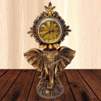 Imagem de Estátua Elefante Indiano Em Resina Com Relógio Ideal Para Presentear Z011