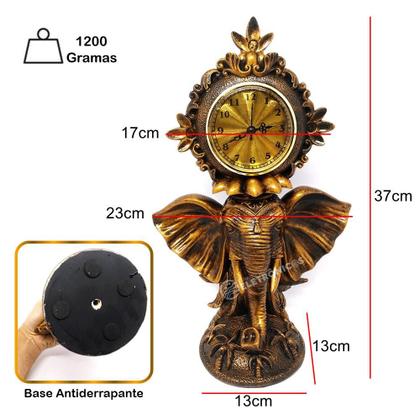 Imagem de Estátua Elefante Indiano Em Resina Com Relógio Ideal Para Presentear Z011