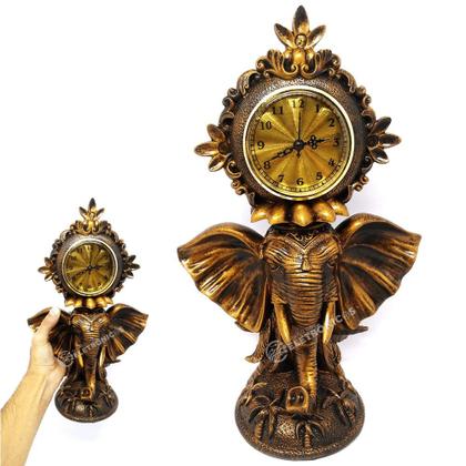 Imagem de Estátua Elefante Indiano Em Resina Com Relógio Ideal Para Presentear Z011