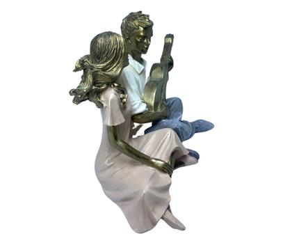 Imagem de Estatua Escultura Grande Resina Casal Violão Musica