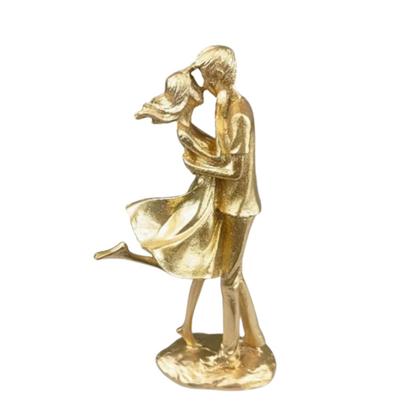 Imagem de Estatua Estatueta Casal Namorados Abraçados em Resina Casa Escritório Enfeite de Sala Decoração