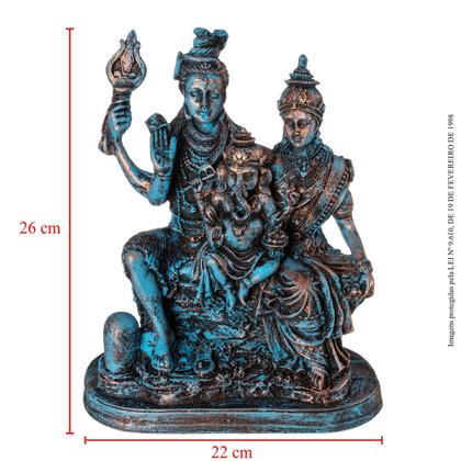 Imagem de Estátua Família Shiva, Parvati E Ganesha Em Resina