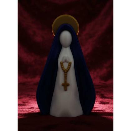 Imagem de Estátua Religiosa Nossa Senhora Aparecida Branca 11cm - Escultura Minimalista para Altar e Mesa