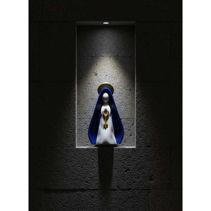 Imagem de Estátua Religiosa Nossa Senhora Aparecida Branca 11cm - Escultura Minimalista para Altar e Mesa