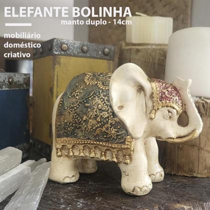 Imagem de Estatueta Elefante Manto Duplo Pedraria 14Cm 75743