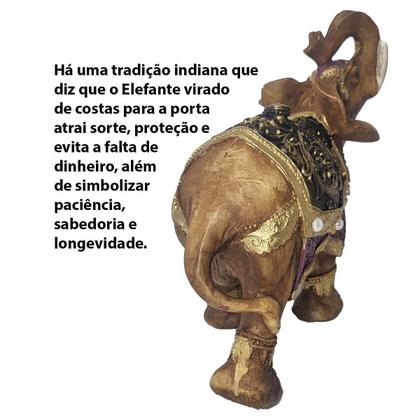 Imagem de Estatueta Elefante Manto Tapete Com Pérolas 22Cm 922