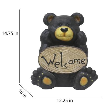 Imagem de Estatueta Hi-Line Gift Ltd Thinking Bear Outdoor 31x25x37 cm