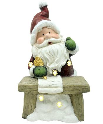 Imagem de Estatueta Natalina Papai Noel Escritor Lâmpadas Luz LED 43cm