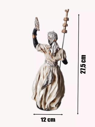 Imagem de Estatueta Orixá Oxalá 27,5cm De Resina Umbanda Imagem Branco