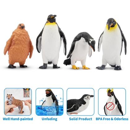 Imagem de Estatueta Toy Toymany Penguin Set 12 realistas com filhote de pinguim