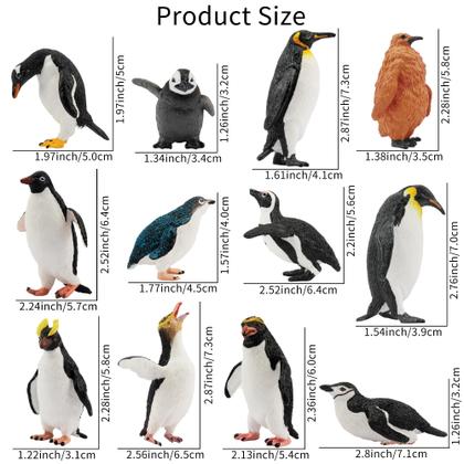 Imagem de Estatueta Toy Toymany Penguin Set 12 realistas com filhote de pinguim