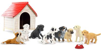 Imagem de Estatuetas de animais, conjunto de brinquedos Toymany Mini Dog, 12 peças, presente para crianças