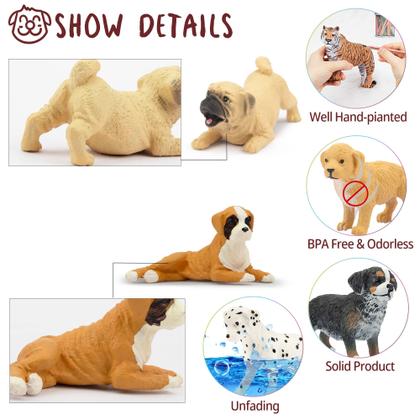 Imagem de Estatuetas de animais, conjunto de brinquedos Toymany Mini Dog, 12 peças, presente para crianças