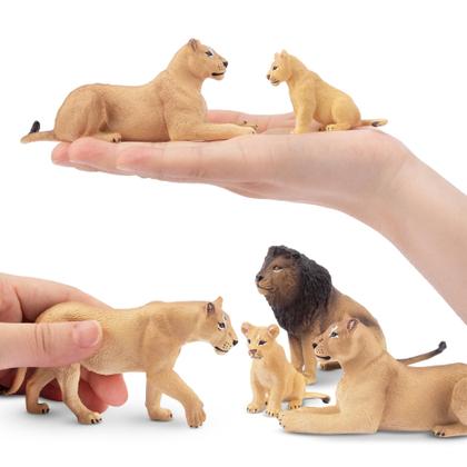 Imagem de Estatuetas de animais Toymany Lion Family, 6 peças para crianças a partir de 3 anos