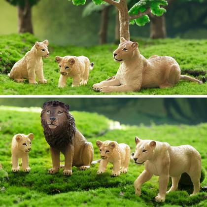 Imagem de Estatuetas de animais Toymany Lion Family, 6 peças para crianças a partir de 3 anos