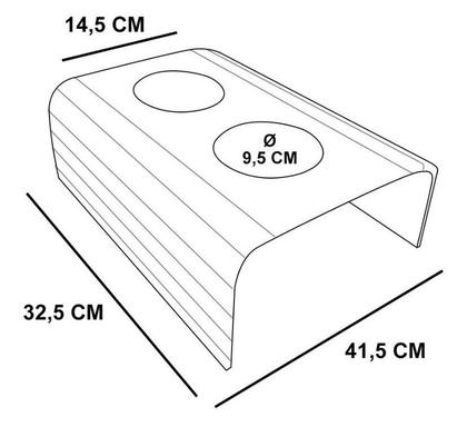 Imagem de Esteira Bandeja Para Braço Sofá Porta Copo Alumínio Fend
