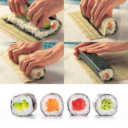 Imagem de Esteira De Sushi De Bambu Para Sushi Comida Japonesa