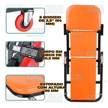 Imagem de Esteira E Banqueta Carro Carrinho P/ Mecânico Dobrável