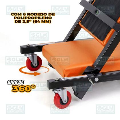 Imagem de Esteira E Banqueta Carro Carrinho P/ Mecânico Dobrável