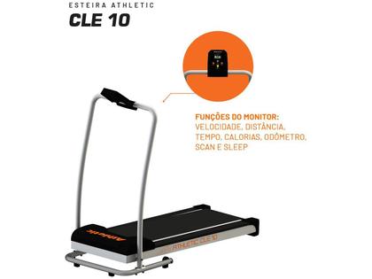 Imagem de Esteira Elétrica Athletic CLE 10 10km h 100kg Bivolt Dobrável Compacta Confortável Para Treino em Casa
