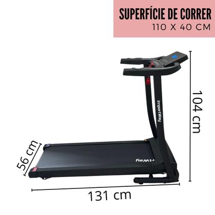 Imagem de Esteira Elétrica Ergométrica Dobrável Portátil 2 em 1 100Kg 12Km/h 2.1Hp Importway Iwest-21hp