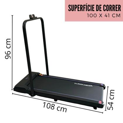 Imagem de Esteira Elétrica Ergométrica Dobrável Portátil 2 em 1 120Kg 10Km/h 2.0hp Importway Iwest2x1-10