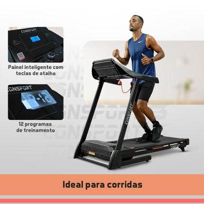 Imagem de Esteira Elétrica Residencial CT100 Connect Bluetooth Inclinação Ajustável Consport 110V
