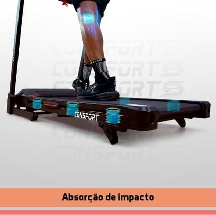 Imagem de Esteira Elétrica Residencial CT100 Connect Bluetooth Inclinação Ajustável Consport 110V