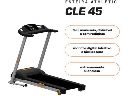 Imagem de Esteira Ergométrica Elétrica Dobrável Athletic CLE 45 Vel. Máxima 16km/h