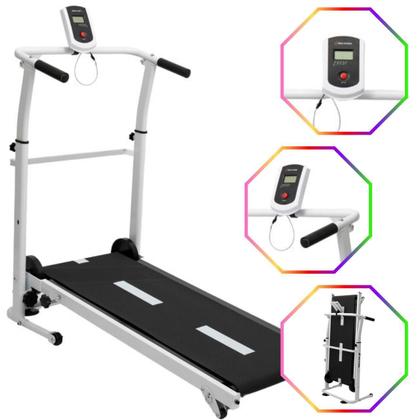 Imagem de Esteira Mecânica de Caminhada Self Machine com Display Mile Fitness Ergometrica Academia Equilíbrio Constância Branca