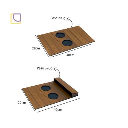 Imagem de Esteira Suporte de Sofá com Apoio Porta Controles  Porta Copos Flexível Mdf Kit 2 Esteirinhas Flexível