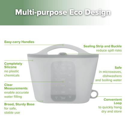 Imagem de Esterilizador a Vapor para Microondas Haakaa - Silicone Cinza - 2 Peças