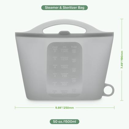 Imagem de Esterilizador a Vapor para Microondas Haakaa - Silicone Cinza - 2 Peças