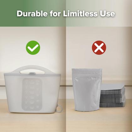 Imagem de Esterilizador a Vapor para Microondas Haakaa - Silicone Cinza - 2 Peças