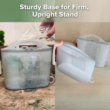 Imagem de Esterilizador a Vapor para Microondas Haakaa - Silicone Cinza - 2 Peças