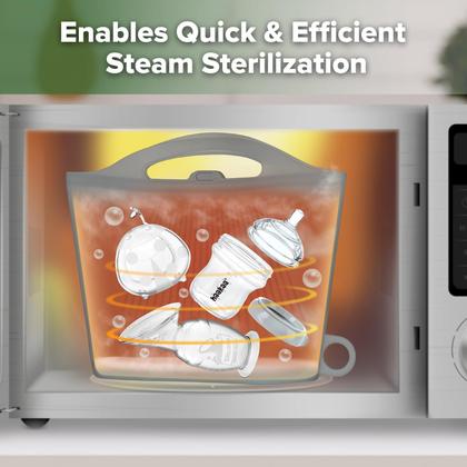 Imagem de Esterilizador a Vapor para Microondas Haakaa - Silicone Cinza - 2 Peças