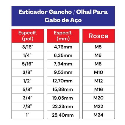 Imagem de Esticador Para Cabo De Aço Gancho/Olhal 1'' (3,0009) - Nord