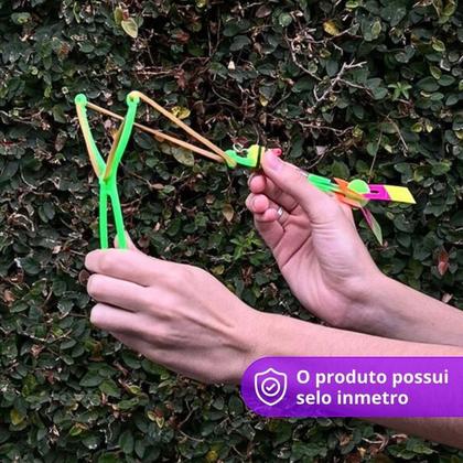 Imagem de Estilingue Com Luz De Led Kit 24 Voador Brinquedo Lançador
