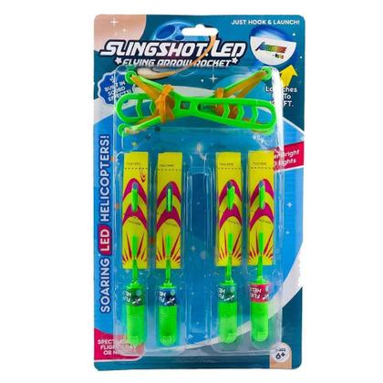 Imagem de Estilingue Foguete com LED - Kit 4 Foguetes e 2 Estilingues