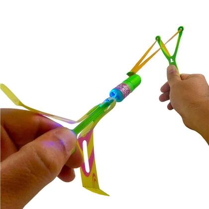 Imagem de Estilingue Foguete com LED - Kit 4 Foguetes e 2 Estilingues