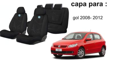 Imagem de Estilo Premium: Kit Capas Tecido Gol 2008-2012 + Capa Volante + Chaveiro VW