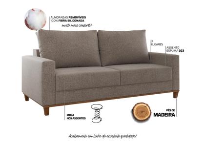 Imagem de Estofado Gael Living 3 Lugares 2 Almofadas Soltas Linho Kaki