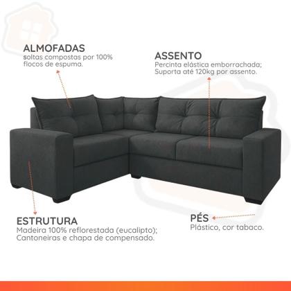 Imagem de Estofado Sofá de Canto 5 Lugares Veneza com Espuma D26 e Estrutura de Eucalipto Galego Home