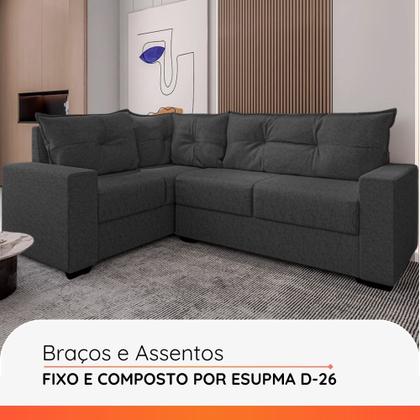 Imagem de Estofado Sofá de Canto 5 Lugares Veneza com Espuma D26 e Estrutura de Eucalipto Galego Home