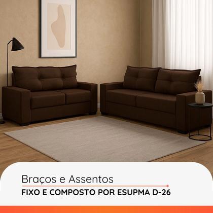 Imagem de Estofado Sofá Turquia Suede 3 e 2 Lugares